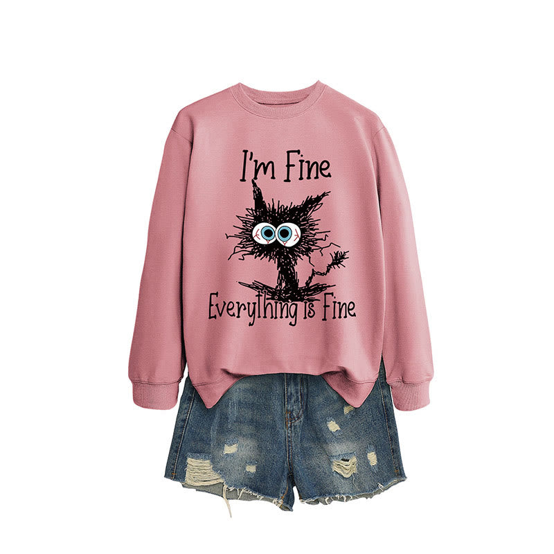 Sweat-shirt chat en colère grande taille - Rose foncé - 2XL - image 11