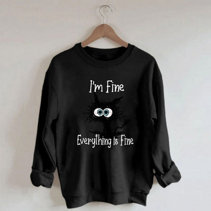 Sweat-shirt chat noir grande taille - image 0