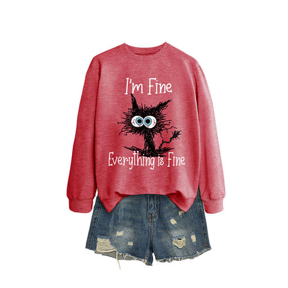 Sweat-shirt chat noir grande taille - Rose - 2XL - image 8