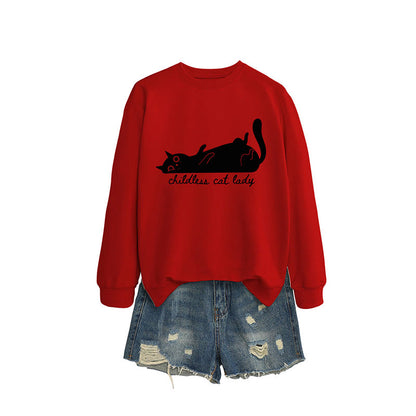 Sweat-shirt chat mignon grande taille - Rouge - 2XL - image 3