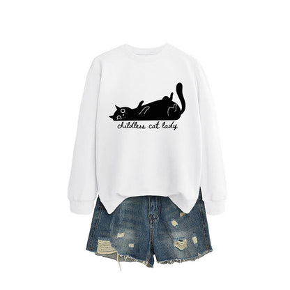 Sweat-shirt chat mignon grande taille - Blanc - 2XL - image 6