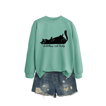 Sweat-shirt chat mignon grande taille - Vert clair - 2XL - image 12