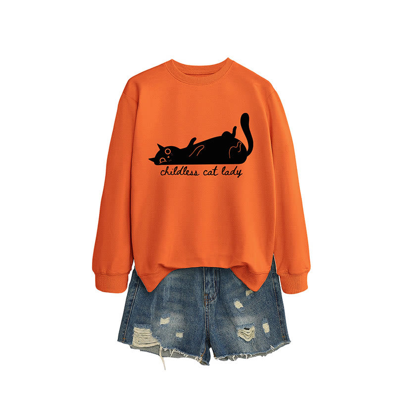 Sweat-shirt chat mignon grande taille - Orange - 2XL - image 5