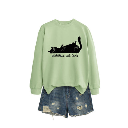 Sweat-shirt chat mignon grande taille - Vert olive - 2XL - image 10