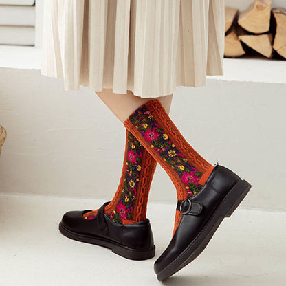 Chaussettes florales style folk (5 paires) - image 4