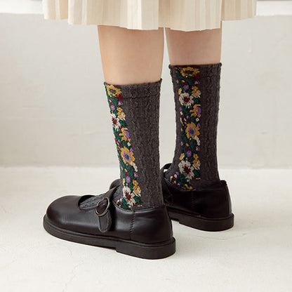 Chaussettes florales style folk (5 paires) - image 6