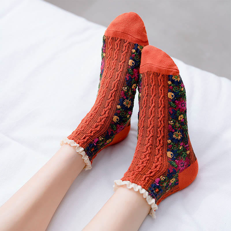 Chaussettes vintage en dentelle (5 paires) - image 2