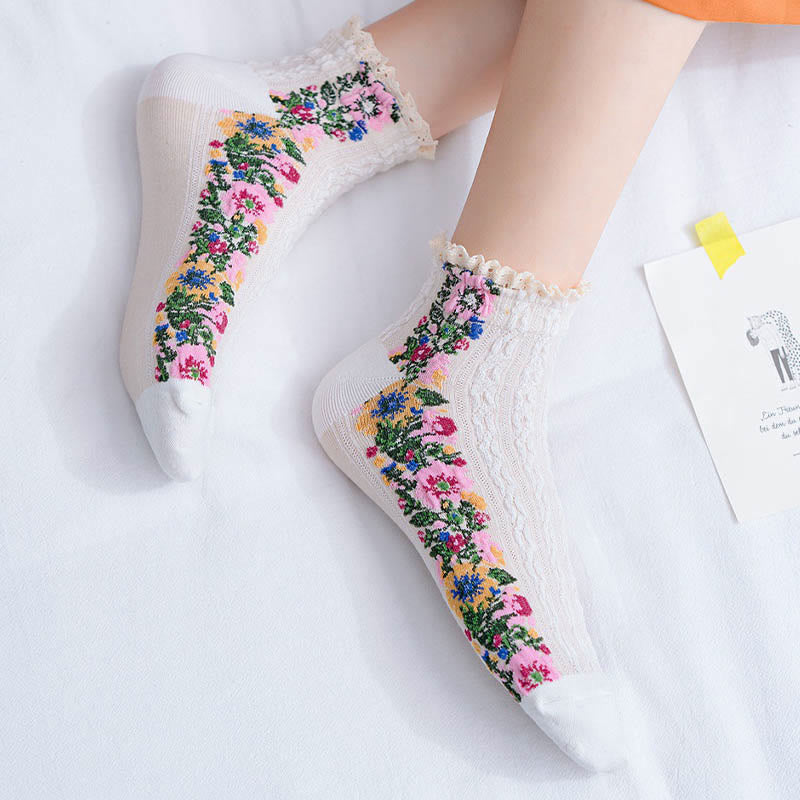 Chaussettes vintage en dentelle (5 paires) - image 7