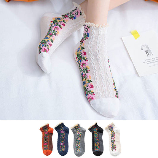 Chaussettes vintage en dentelle (5 paires) - image 0