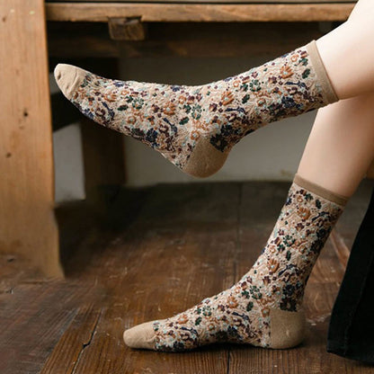 Chaussettes courtes à motifs de plantes et de fleurs (5 paires) - image 2