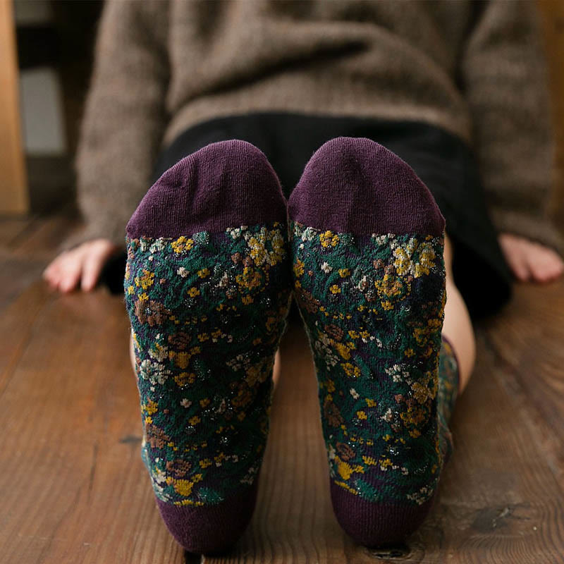 Chaussettes courtes à motifs de plantes et de fleurs (5 paires) - image 3