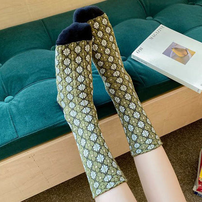 Chaussettes élégantes à fleurs françaises (5 paires)