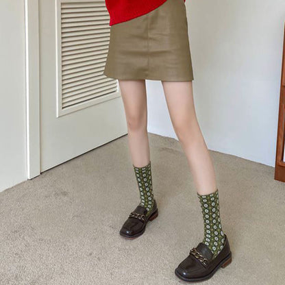 Chaussettes élégantes à fleurs françaises (5 paires)