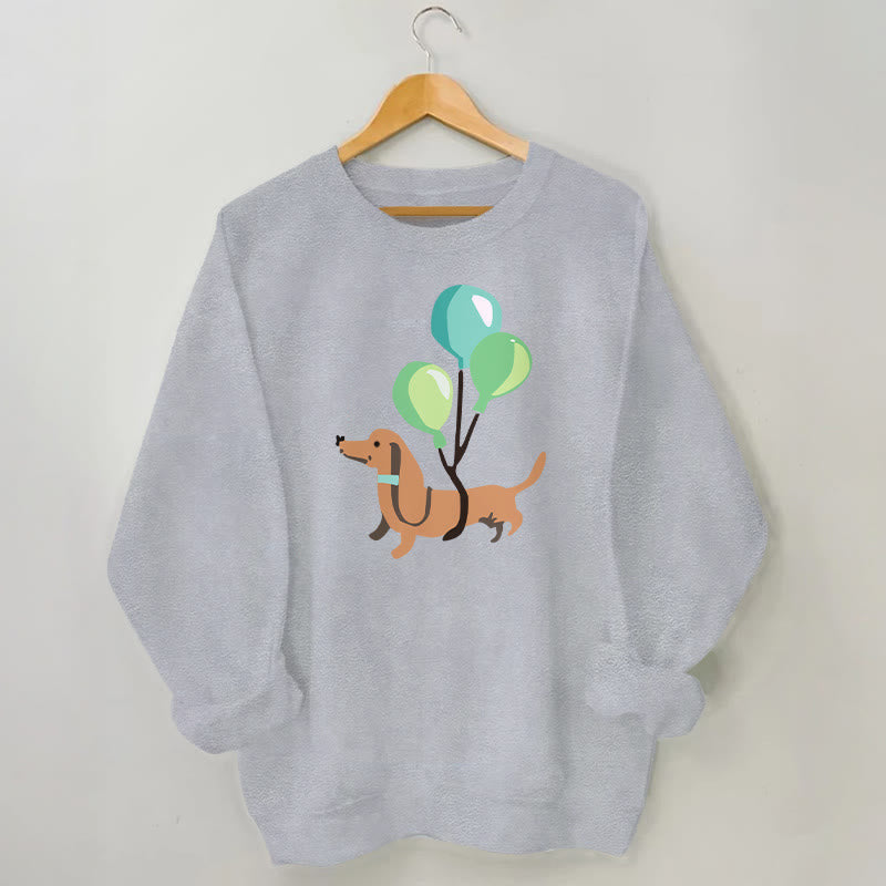 Sweat-shirt teckel ballon grande taille - Gris - 3XL - image 1