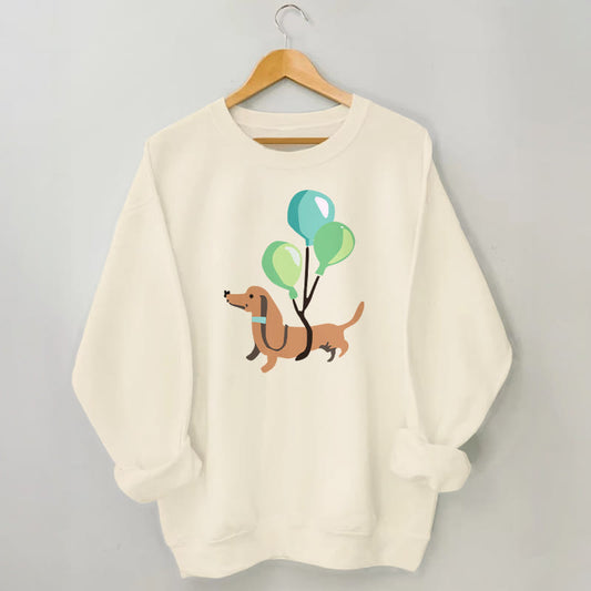 Sweat-shirt teckel ballon grande taille - Abricot - 3XL - image 0