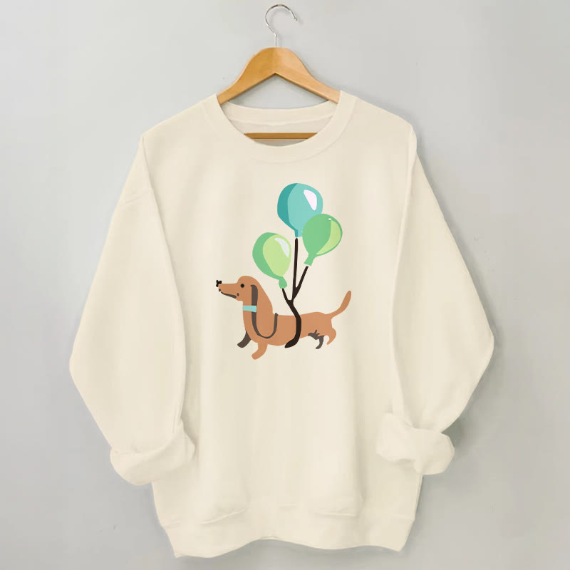 Sweat-shirt teckel ballon grande taille - Abricot - 3XL - image 1