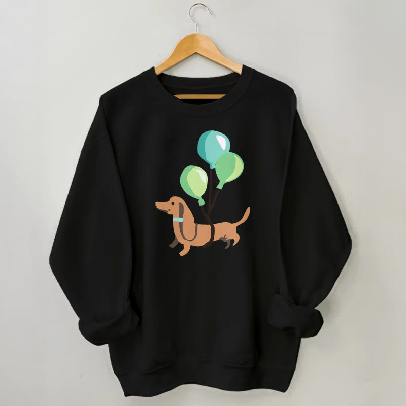 Sweat-shirt teckel ballon grande taille - Noir - 3XL - image 2