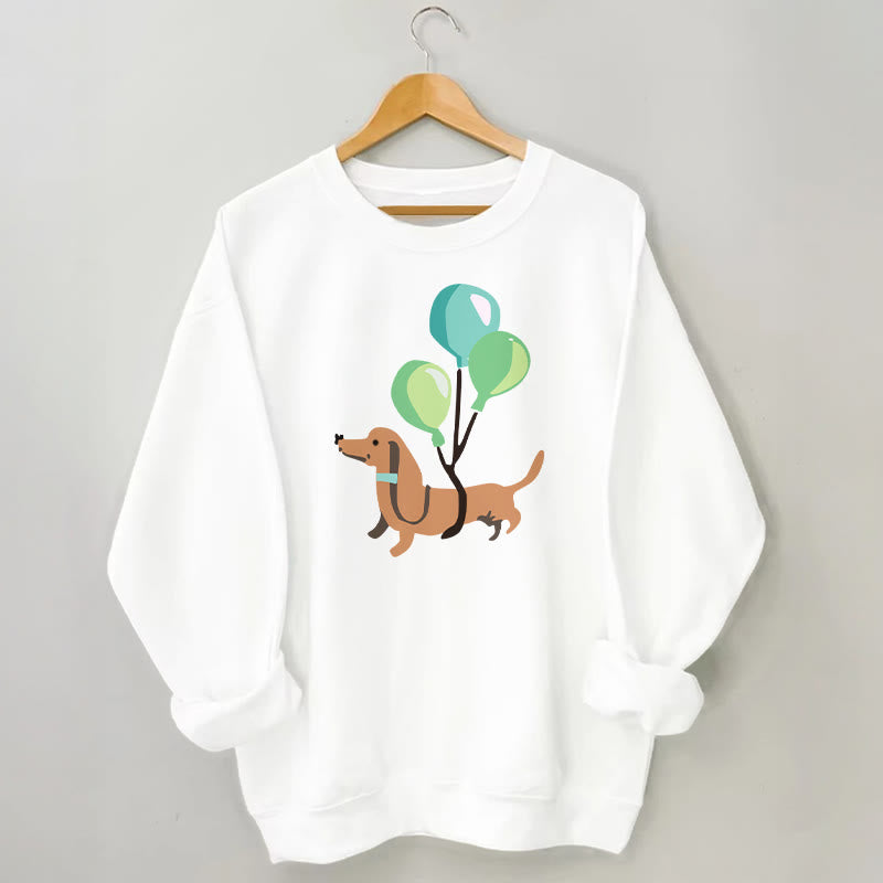 Sweat-shirt teckel ballon grande taille - Blanc - 3XL - image 3
