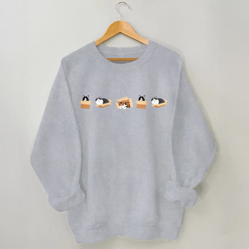 Sweat-shirt Box Cat grande taille - Gris - 3XL - image 1