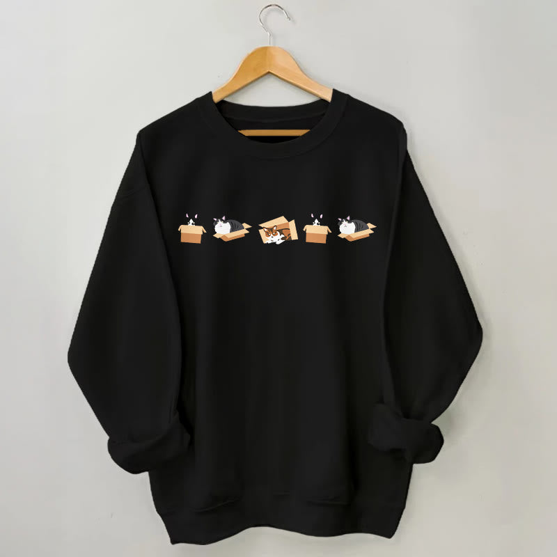 Sweat-shirt Box Cat grande taille - Noir - 3XL - image 2