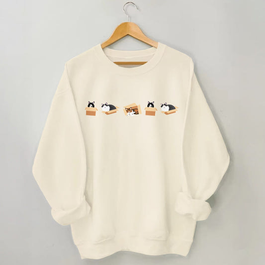 Sweat-shirt Box Cat grande taille - Abricot - 3XL - image 1