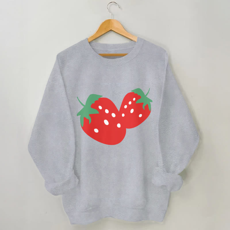 Sweat-shirt fraise grande taille - Gris - 3XL - image 1