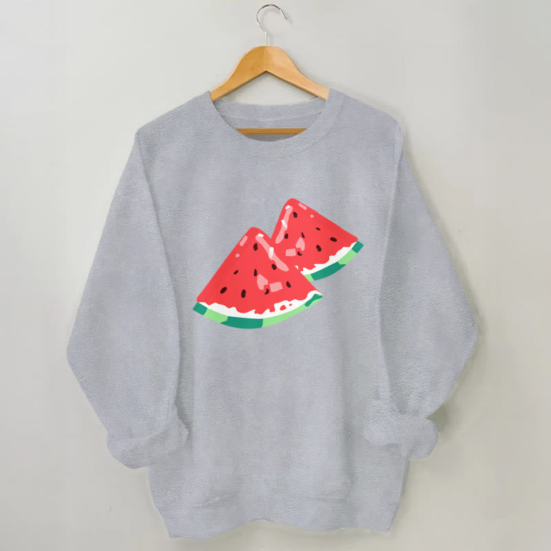 Sweat-shirt pastèque grande taille - Gris - 3XL - image 1