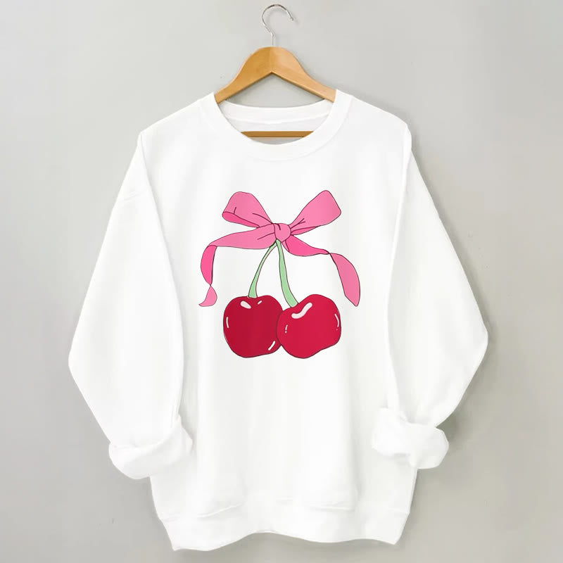 Sweat-shirt grande taille à grosses cerises - Blanc - 3XL - image 3