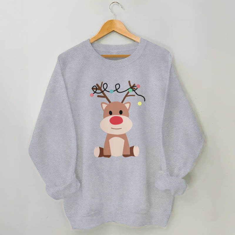 Sweat-shirt élan grande taille - Gris - 3XL - image 1