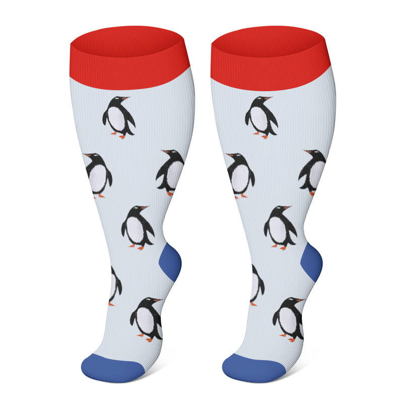 Chaussettes de compression Plusock Grande Taille Pingouin Renard 2XL- 7XL (3 paires) - image 6