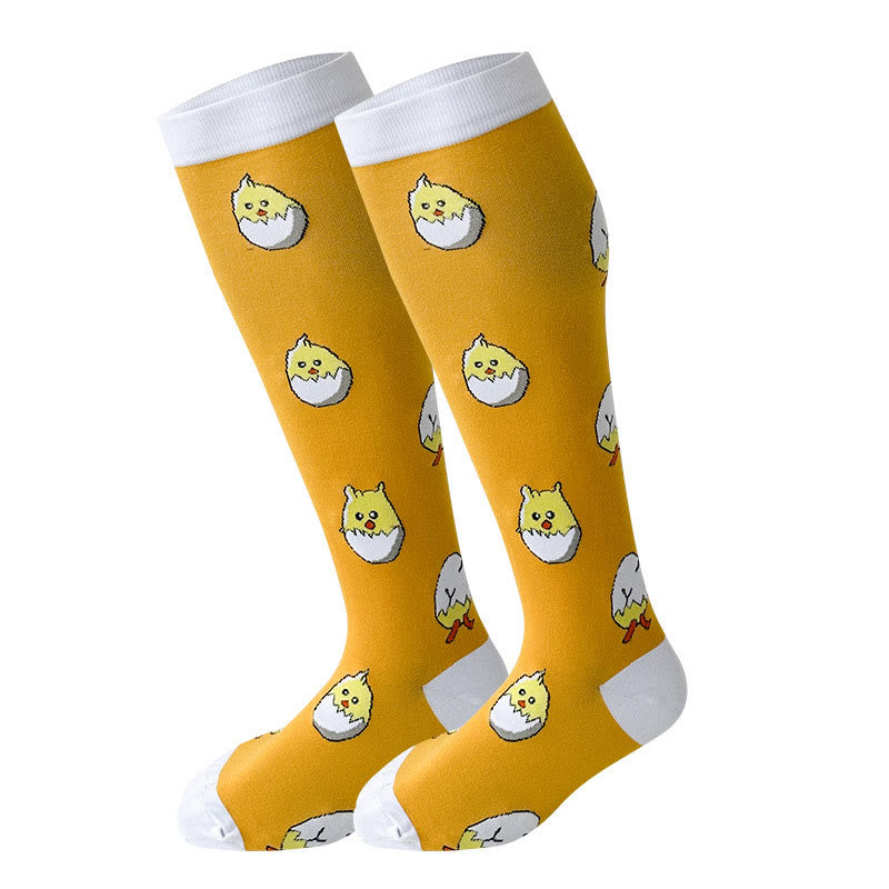 Chaussettes de compression jaunes grande taille 2XL- 7XL (3 paires) - Poulet - 7XL - image 2