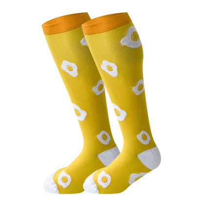 Chaussettes de compression Plusock Plus Size Yellow Series , 2XL à 7XL - Œufs au plat - 7XL - image 3