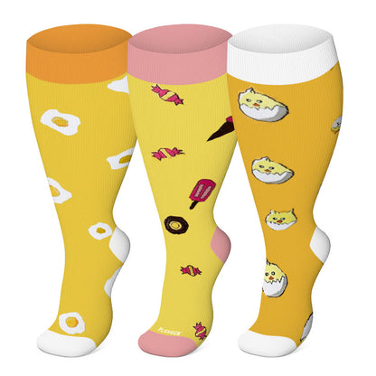Chaussettes de compression Plusock Plus Size Yellow Series 2XL-7XL (3 paires) - Multicolore - 7XL - image 0