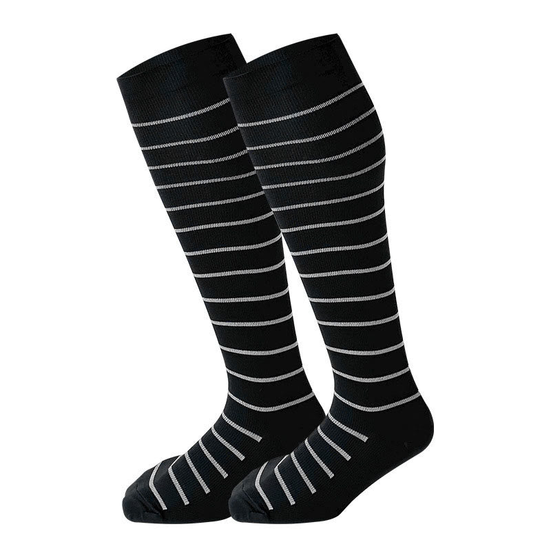 Chaussettes de compression à motif losange grandes tailles 2XL à 7XL - Rayures - 7XL - image 2