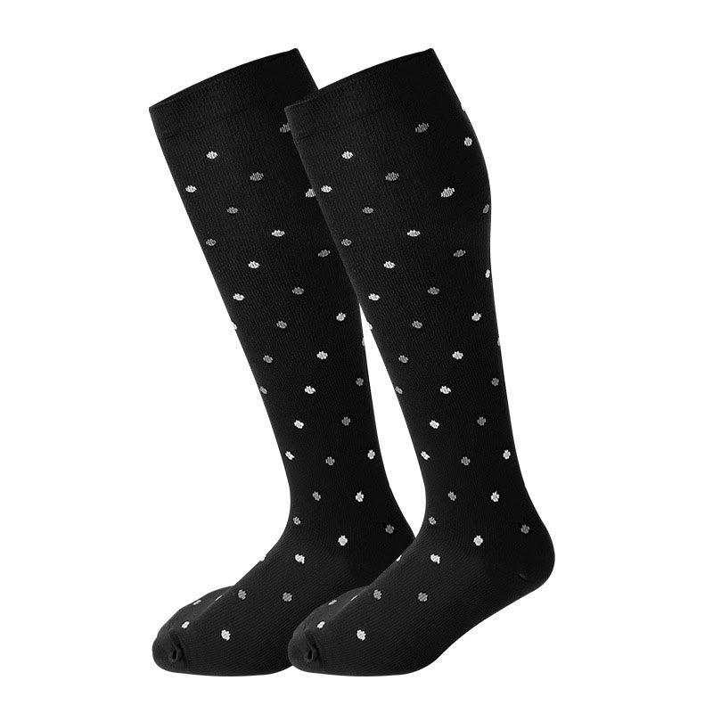 Chaussettes de compression à motif losange grandes tailles 2XL à 7XL - Pois - 7XL - image 1