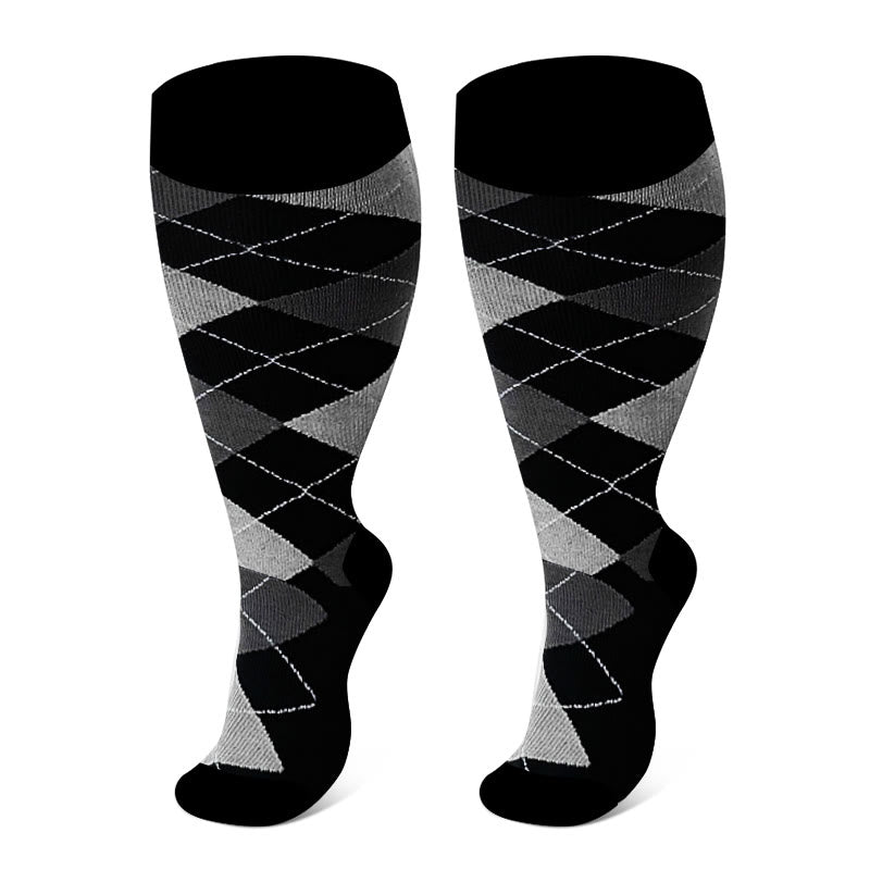Chaussettes de compression à motif losange grandes tailles 2XL à 7XL - image 5