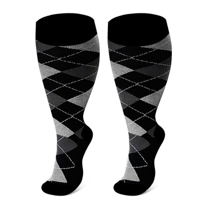 Chaussettes de compression à motif losange grandes tailles 2XL à 7XL - image 5