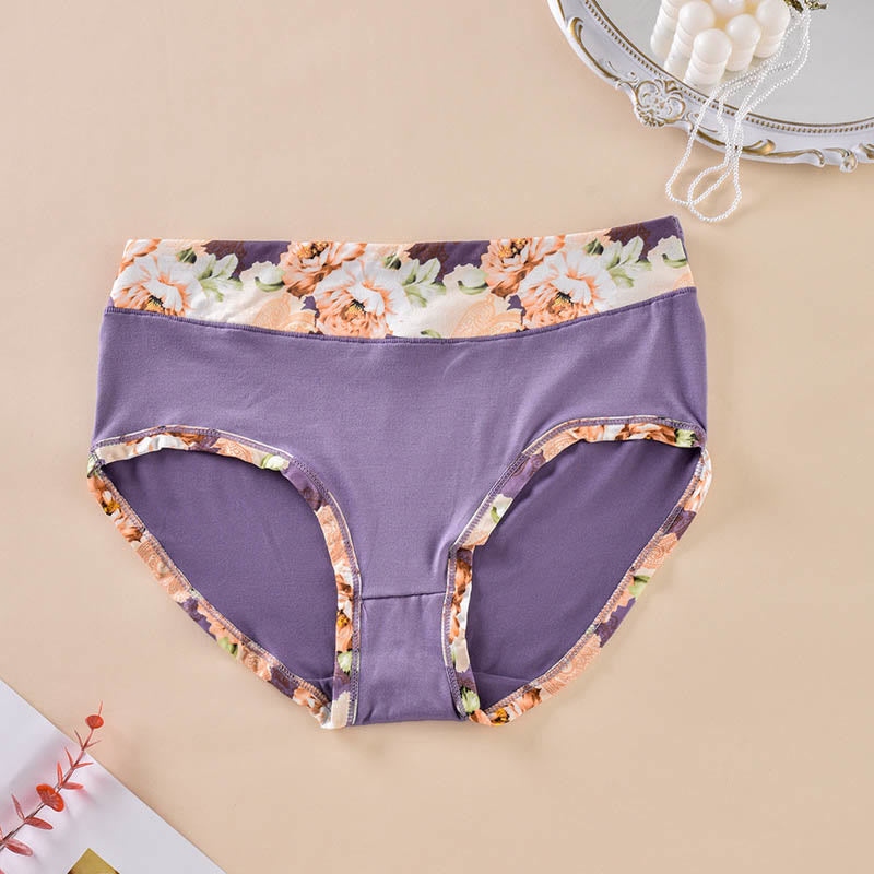 Culotte unie à imprimé floral (paquet de 6) - Violet - 4XL - image 5