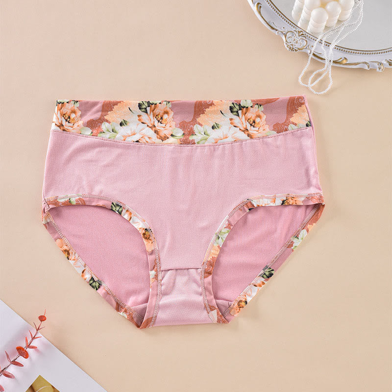 Culotte unie à imprimé floral (paquet de 6) - Rose - 4XL - image 4