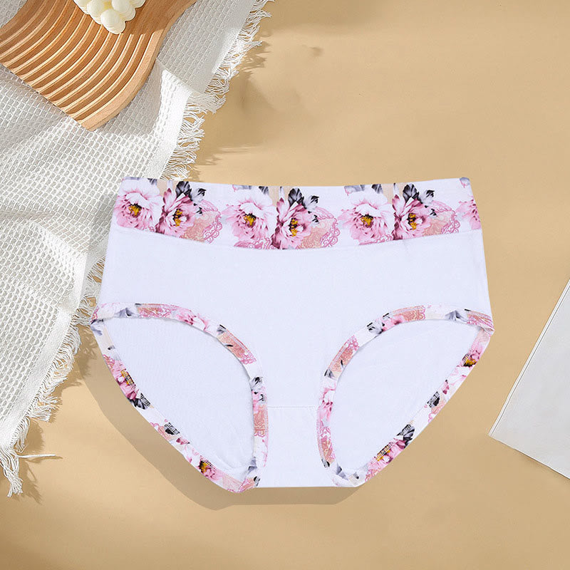 Culotte unie à imprimé floral (paquet de 6) - Blanc - 4XL - image 2