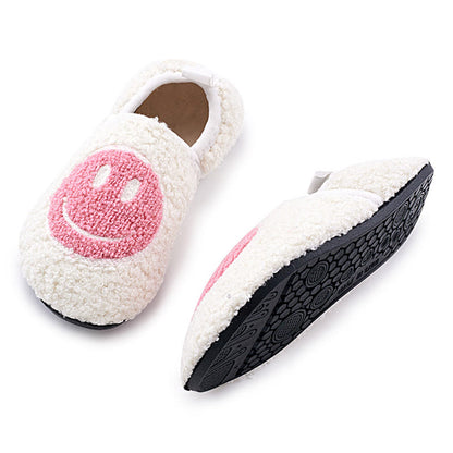 Chaussons roses grande taille à motif smiley - image 1