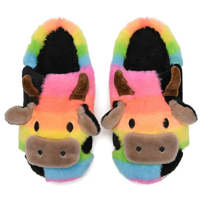 Chaussons vache laitière grande taille - Arc-en-ciel - EU50-51 (US15-16) - image 1