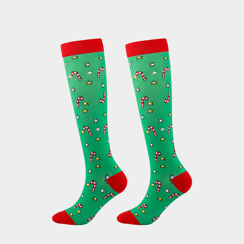 Chaussettes de compression à motifs de Noël (6 paires) - image 3
