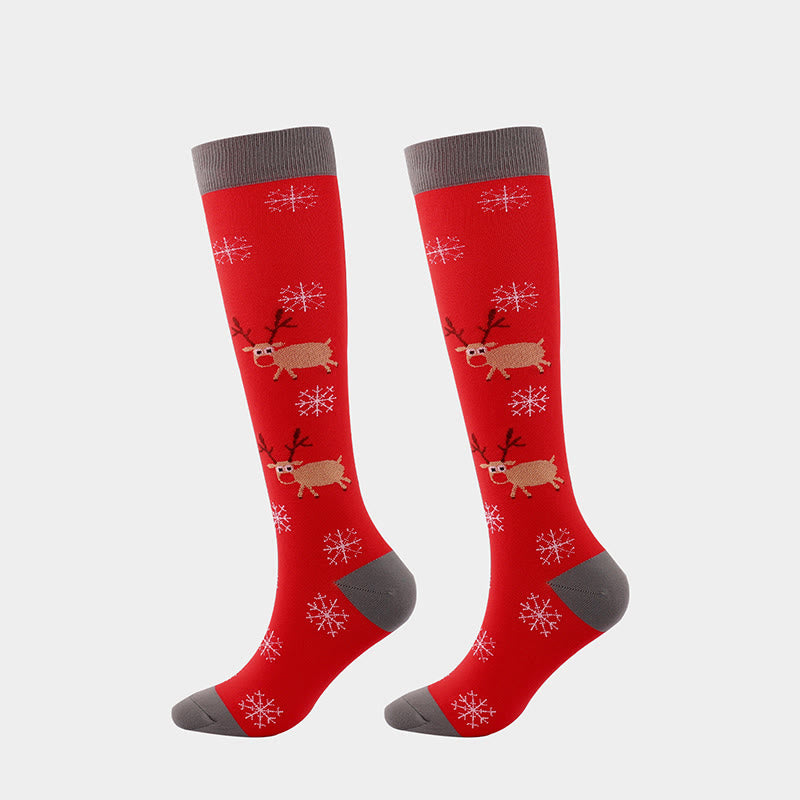 Chaussettes de compression à motifs de Noël (6 paires) - image 1