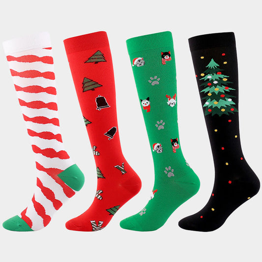 Chaussettes de compression pour chiens et chats de Noël (4 paires) - Multicolore - S/M - image 1