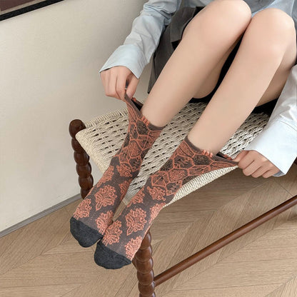 Chaussettes rétro à motif diamant (5 paires)
