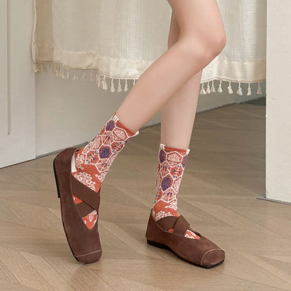 Chaussettes rétro à motif diamant (5 paires)