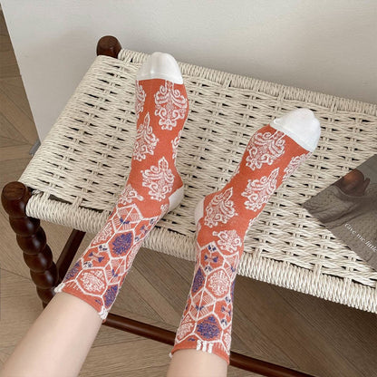 Chaussettes rétro à motif diamant (5 paires)