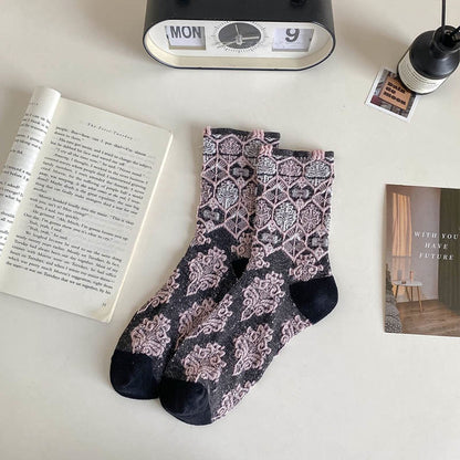 Chaussettes rétro à motif diamant (5 paires)