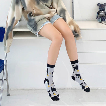 Chaussettes courtes chat noir dessin animé grande taille (3 paires) - image 3